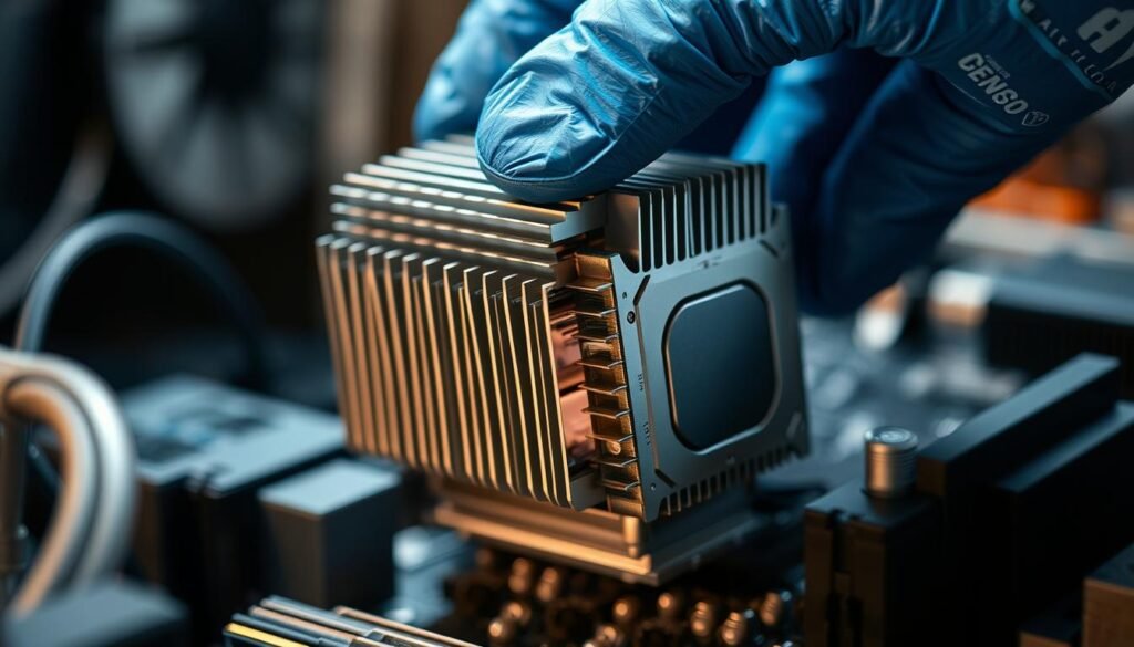 Prozess der Neuinstallation des Kühlkörpers