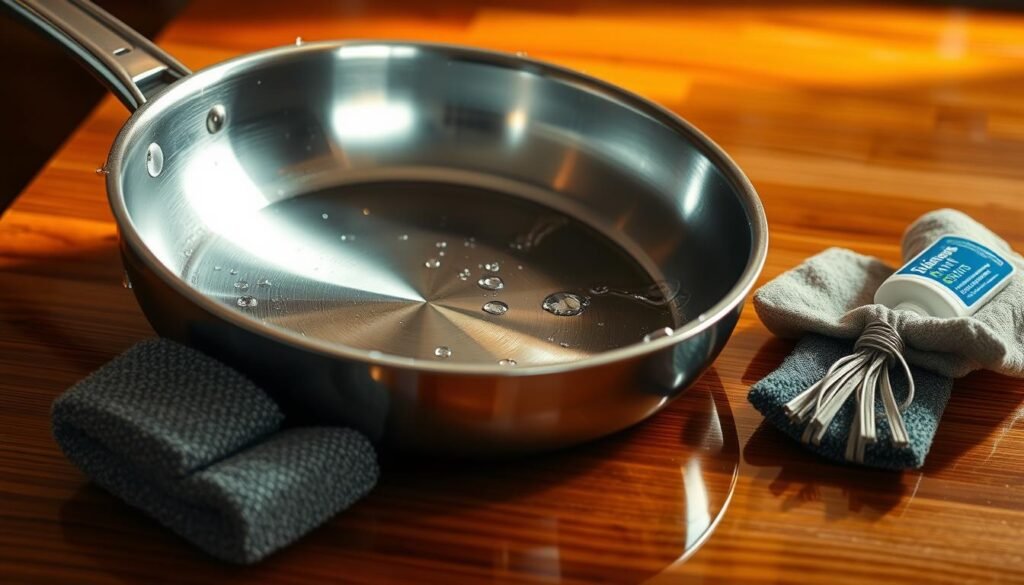 stainless steel pan cleaning