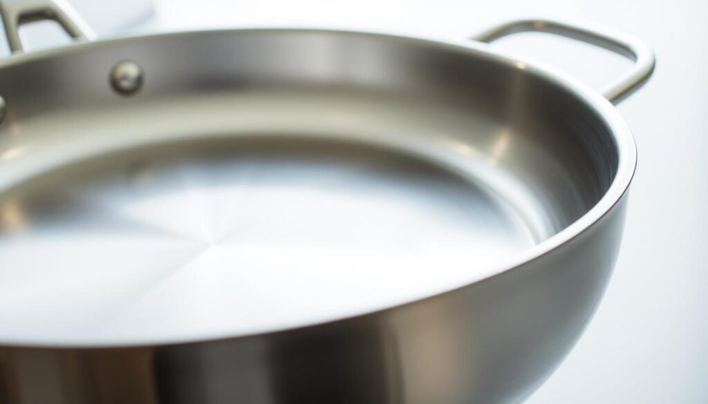stainless steel pan surface