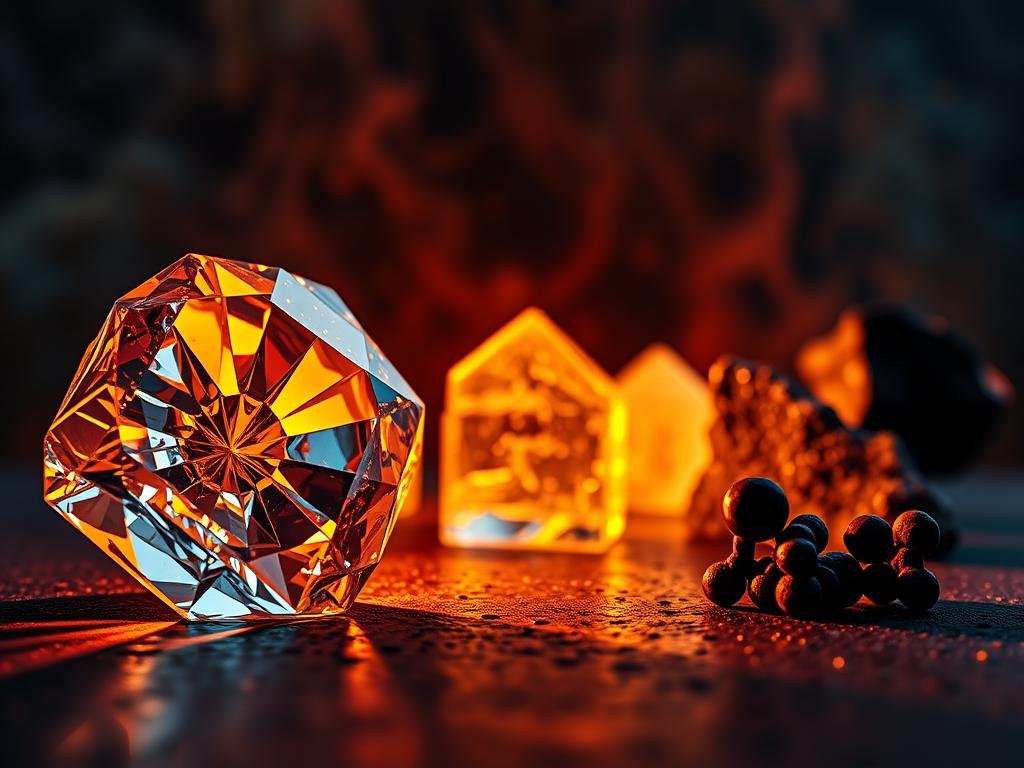 Vergleich des Schmelzpunkts von Diamanten